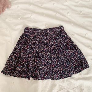 Flower Print Flowy Mini Skirt